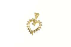 14K Yellow Gold 0.25 Ctw Diamond Heart Love Symbol Pendant