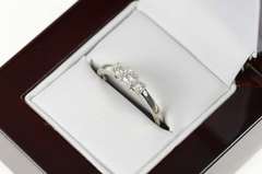 14K White Gold 0.22 Ctw Three Diamond Promise Engagement Ring