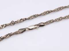 Vintage Sterling Silver Rope Chain Necklace