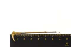 14K Yellow Gold Ornate Carved Antler Handle Riding Crop Pin/Brooch