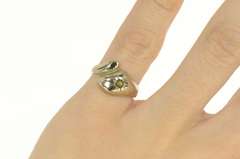 14K White Gold 1930's Rough Diamond Snake Serpent Statement Ring