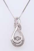 Sterling Silver Cubic Zirconia Pendant on Chain
