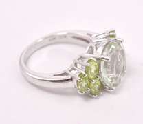 Green Gemstone Ring in Sterling Silver