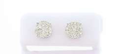 Sparkling Cluster Diamond 14k White Gold Earrings