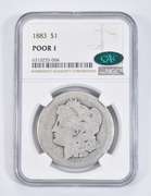 Poor 1 1883 Morgan Silver Dollar - CAC - NGC Low Ball
