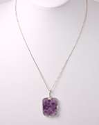 Amethyst Pendant Necklace in Sterling Silver