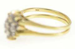 14K Yellow Gold Oval Tanzanite Diamond Cluster Reversible Ring