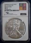 2017-W Burnished American Silver Eagle First Releases Mercanti Signature MS70