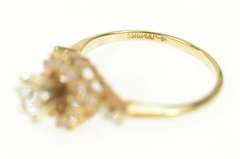 14K Yellow Gold 0.81 Ctw Diamond Swirl Halo Engagement Ring
