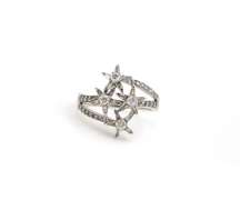 Fabulous White Gold Four Star Diamond Cluster Ring