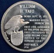 Franklin Mint William H. Taft Sterling Medal