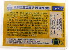 Anthony Munoz 1982 Topps Rookie Football Card