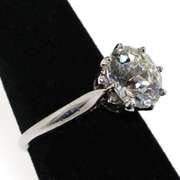 Magnificent and Very Fine Quality 4.76 Carats Diamond Solitaire Platinum Ring