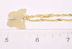Beautiful Butterfly Pendant Necklace in Yellow Gold