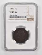 VF25 BN 1802 Draped Bust Large Cent - Graded NGC