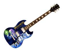 Megadeth Dave Mustaine Signed Rust In Peace Custom Photo Graphics Guitar ACOA