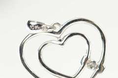 10K White Gold Diamond Classic Heart Love Symbol Pendant