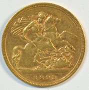 Much better 1893 Great Britain Gold Half Sovereign