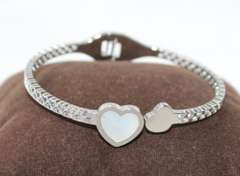 Stainless Steel Silver Color Heart Bracelet