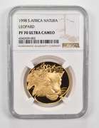 PF70 UCAM 1998 South Africa 1 Oz .999 Fine Gold - Natura Leopard - NGC
