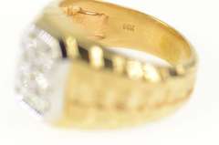 14K Yellow Gold 0.50 Ctw Diamond Squared Statement Ring