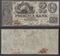 $20 1842 Obsolete Phoenix Bank Georgia Uncirculated