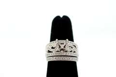 WOMENS 14 KT WHITE GOLD DIAMOND RING WEDDING SET