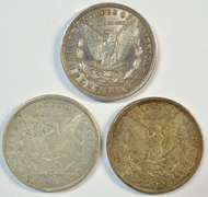 1921 P-D-S Morgan Silver Dollars. Last year of issue