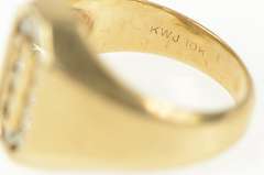 14K Yellow Gold 0.45 Ctw Retro Diamond Squared Oval Halo Ring