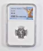 MS68 2002 MO Mexico 1/10 Onza Silver - Graded NGC