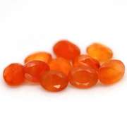 Vivid orange 12.24ct untreated oval cut Carnelian set