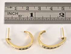 Sparkling Diamond J Hoop Earrings