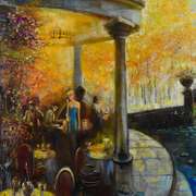 Vadik Suljakov, "Autumn Serenade" Original Oil Painting on Canvas, Hand Signed with Letter of Authenticity.
