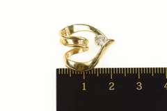 14K Yellow Gold Diamond Inset Heart Loop Love Symbol Pendant