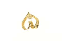 14K Yellow Gold Diamond Inset Heart Loop Love Symbol Pendant