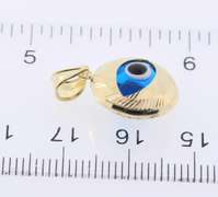 Lot of 2 Devil Eye Yellow Gold Pendants
