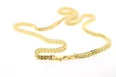 Stylish 14kt gold puffed snake chain necklace