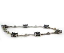 Elegant 2.12ctw Sapphire Flower and Diamond Bracelet in 14K