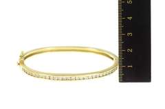 14K Yellow Gold 1.68 Ctw Classic Diamond Oval Bangle Bracelet