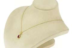18K Yellow Gold 1.36 Ctw Natural Ruby Diamond Accent Pendant