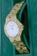 Bulova Gold Tone Diamond Accented Watch. Pre-Owned.