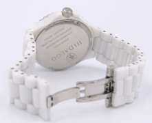 Hidalgo White Ceramic Roman Dial Diamond Bezel Watch