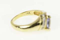 14K Yellow Gold Marquise Tanzanite Diamond Accent Statement Ring