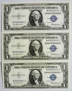 (3) Crisp Exceptional 1935F $1 Silver Certificates-Consecutive!