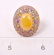 Gold Plated Sterling Silver CZ Cocktail Ring.