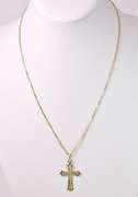 Elegant Cross Necklace in 14K Yellow Gold