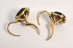 Chic Smokey Topaz and Diamond Earrings in 14 YG
