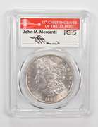 MS65 1886 Morgan Silver Dollar - Mercanti Signed - Graded PCGS