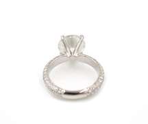 3.65ctw RBC and Pave Diamond Engagement Ring in 18k
