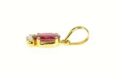 18K Yellow Gold 1.36 Ctw Natural Ruby Diamond Accent Pendant